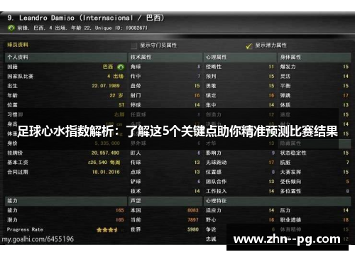 足球心水指数解析：了解这5个关键点助你精准预测比赛结果
