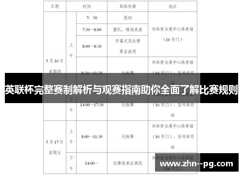 英联杯完整赛制解析与观赛指南助你全面了解比赛规则